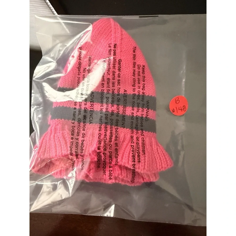 Ralph Lauren Infant knitted Hat Pink SZ-9M-24M 75% Pima Cotton 25% Wool One‎ SZ